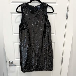 Scoop Black Sequin Dress